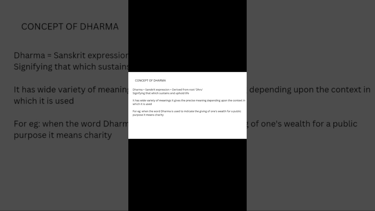 CONCEPT OF DHARMA | HINDU LAW #hindulaw #exam #education