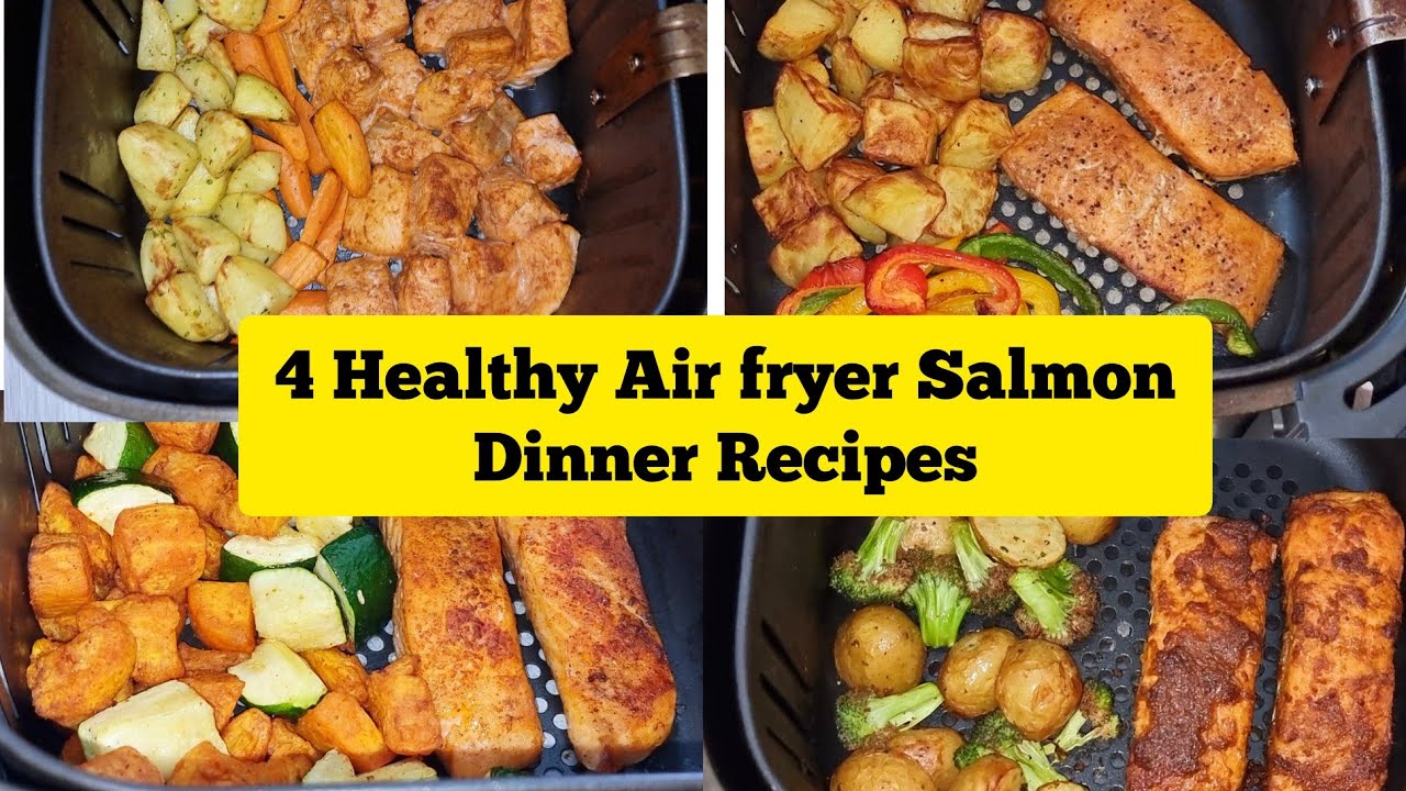 Super Easy  Air Fryer Salmon and Potatoes Recipes  For Dinner With Fresh Vegetables 😋 . Soo Healthy