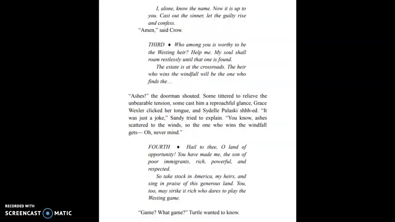 The Westing Game: Chapter 6