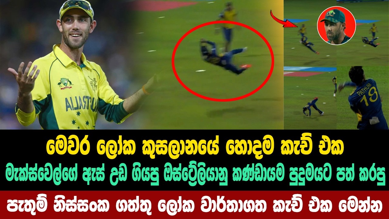 මැක්ස්වෙල්ගේ ඇස් උඩ ගියපු සියල්ලම පුදුමයට පත් කරපු පැතුම් නිස්සංක ගත්තු ලෝක වාර්තාගත කැච් එක මෙන්න