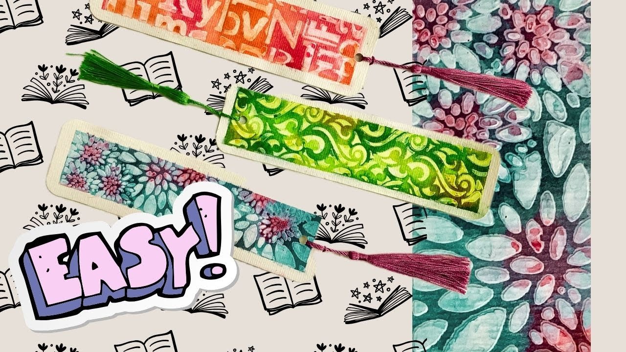 How to make watercolour bookmarks -  even if you can't paint - using modeling paste