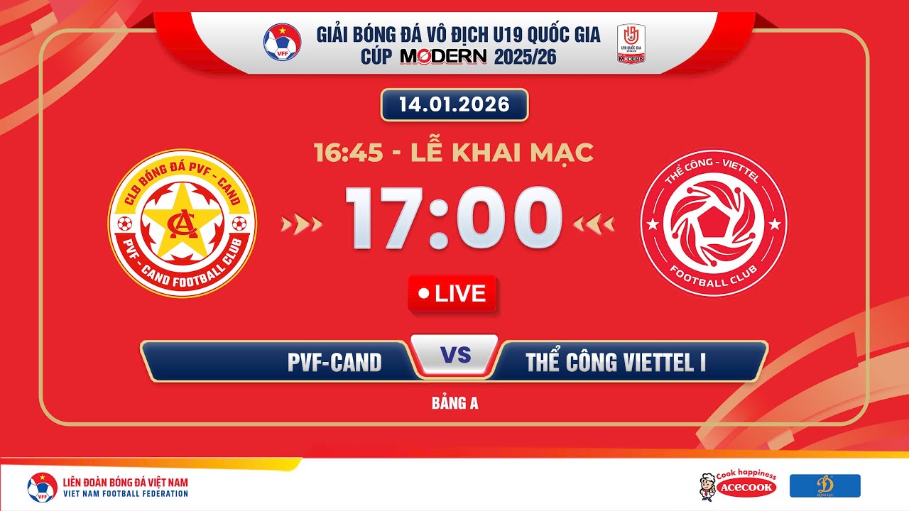 [ 𝙁𝙐𝙇𝙇 𝙈𝘼𝙏𝘾𝙃 ] PVF-CAND v TC VIETTEL I | VCK GIẢI BÓNG ĐÁ VÔ ĐỊCH U19 QUỐC GIA - CUP MODERN 2025/26