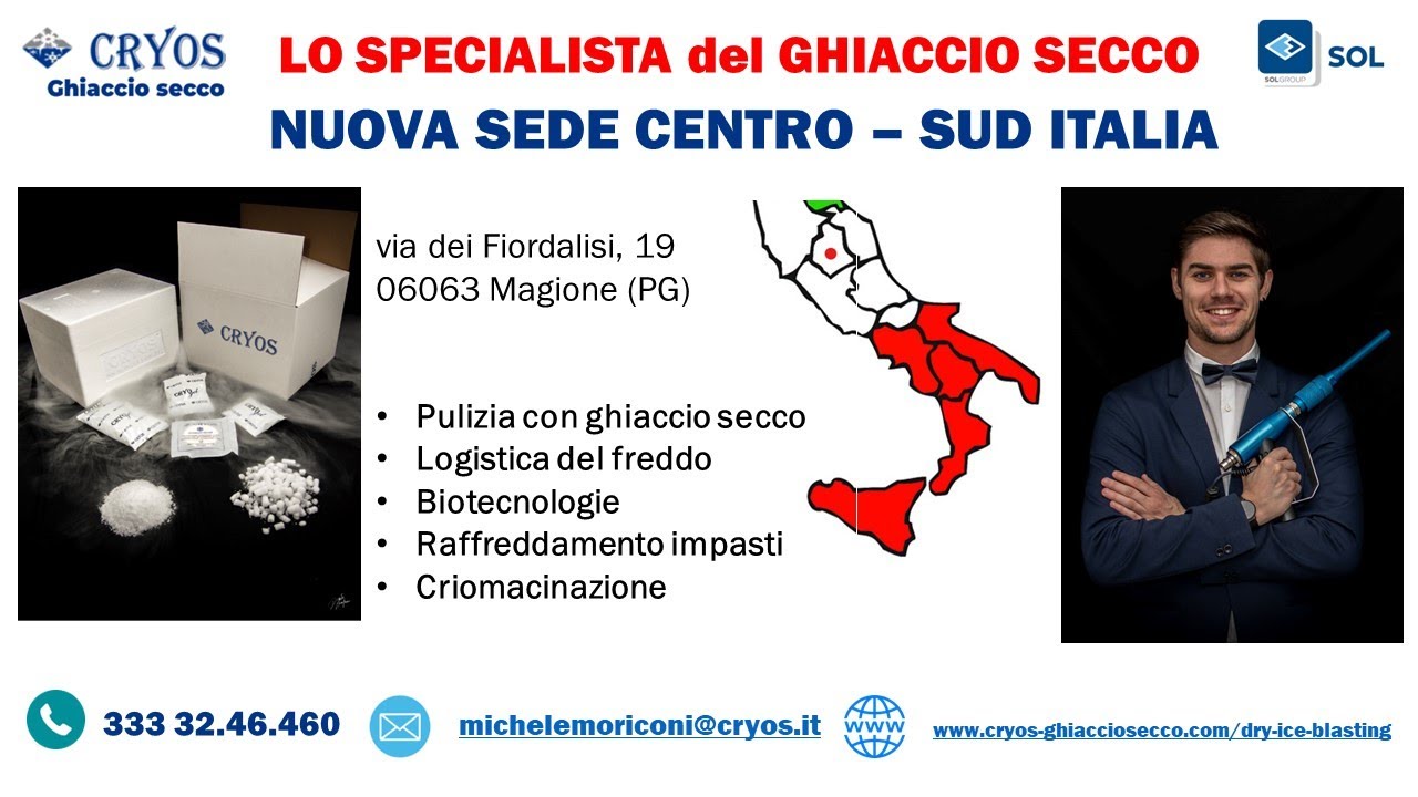 Cryos GHIACCIO SECCO     NUOVA SEDE CENTRO e SUD ITALIA