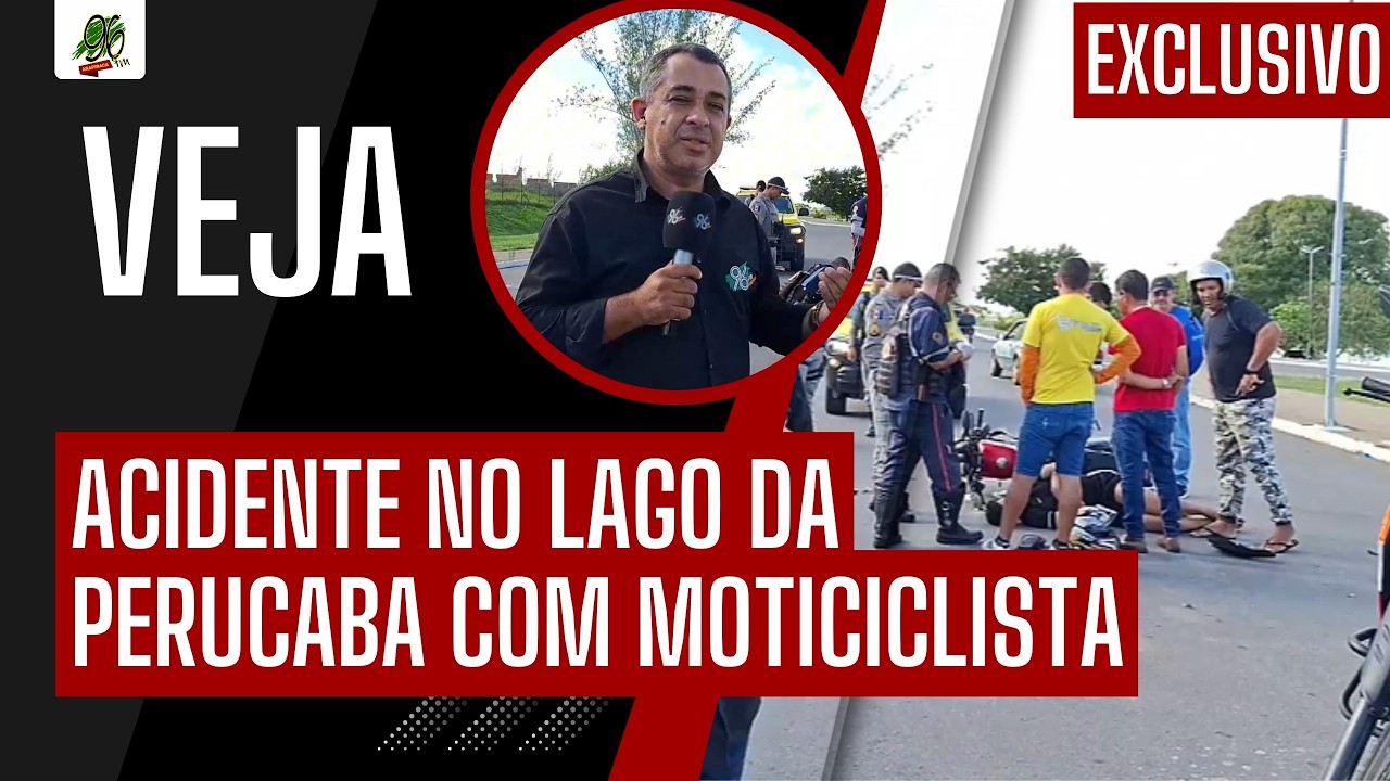 IMAGENS DE DRONE! MOTOCICLISTA FICA FERIDO APÓS COLIDIR NA TRASEIRA DE CARRO NO LAGO DA PERUCABA