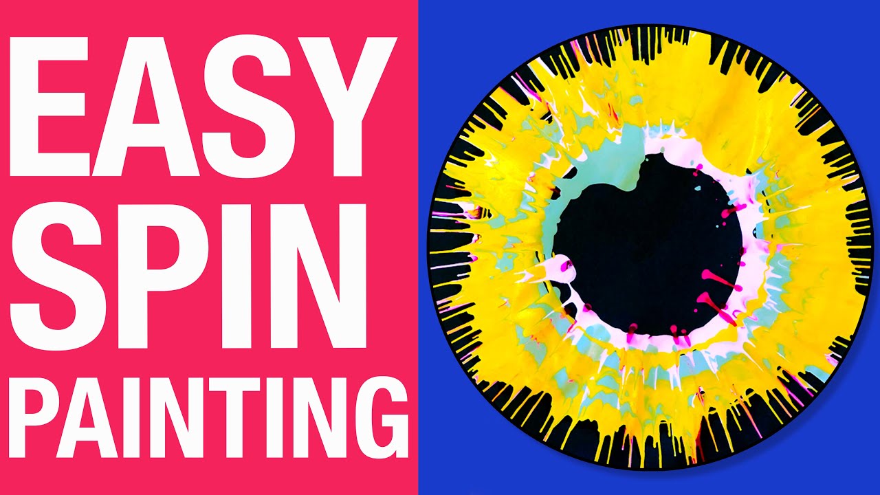 Art Lesson Online: Make stunning spin paintings without mess! Great cross curricular art activity!