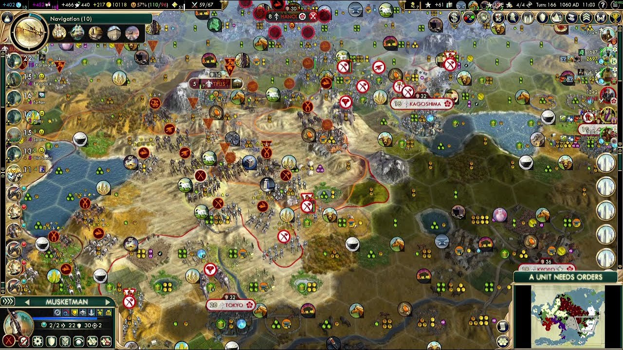 Civ5 Vox Populi game007 Mongol Furs pt4 vs Japan