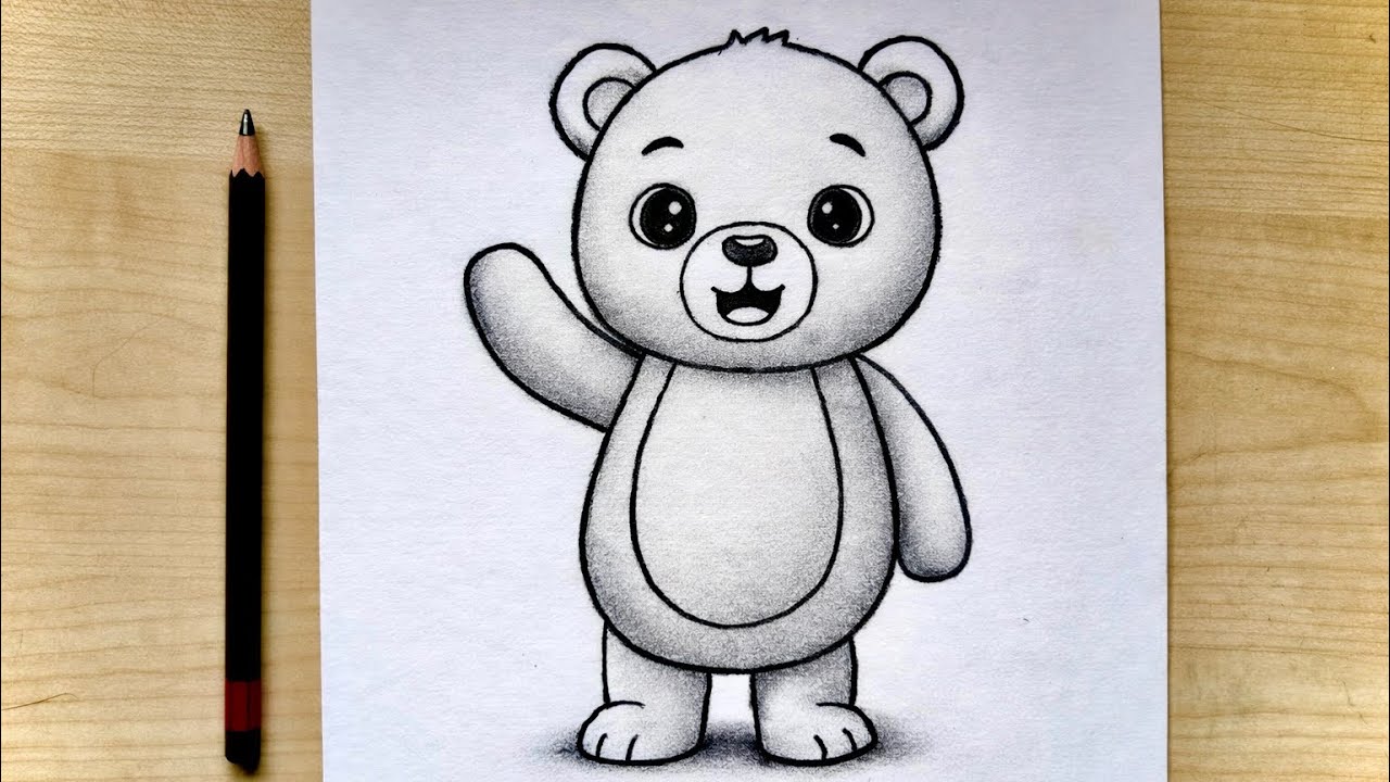 How to Draw a Cute Teddy Bear | Simple Pencil Drawing 🐻✨|| #drawing #art #pencil 