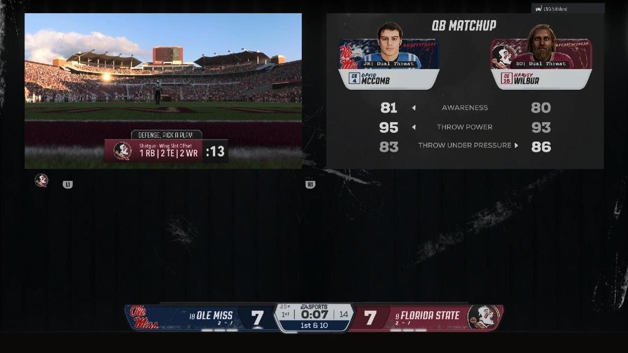 EA SPORTS College Football 26 Online Dynasty 2028 Week 4 Florida St vs Ole Miss User game