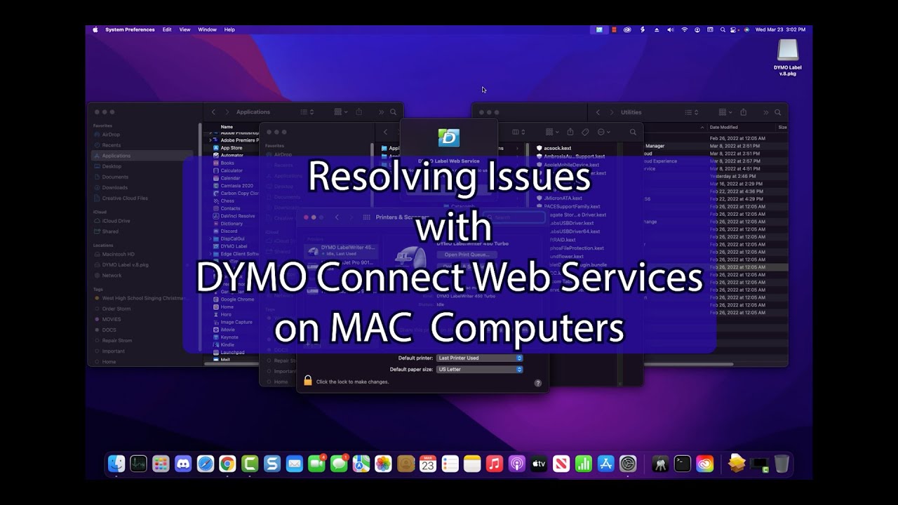 Fix DYMO Connect Web Services on MAC Computers