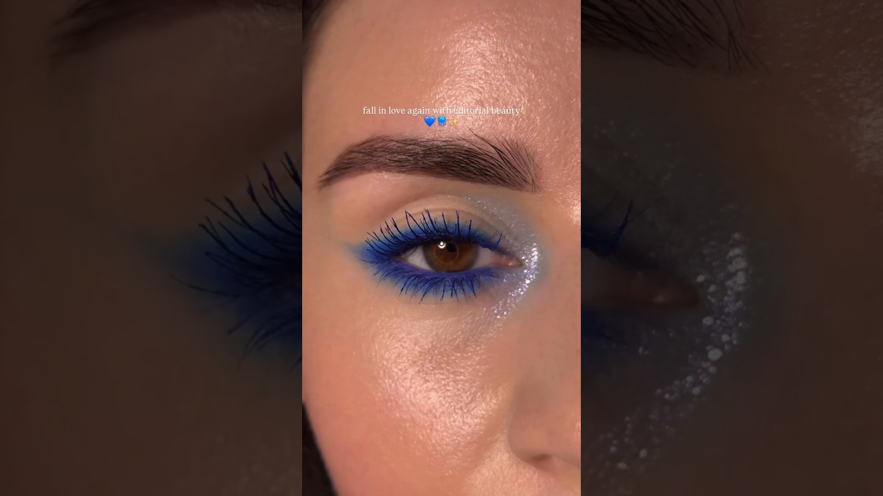 not your usual blue - this is editorial boldness 💙 YES or NO 🤪 #eyemakeup #softglamlook #poplook ##