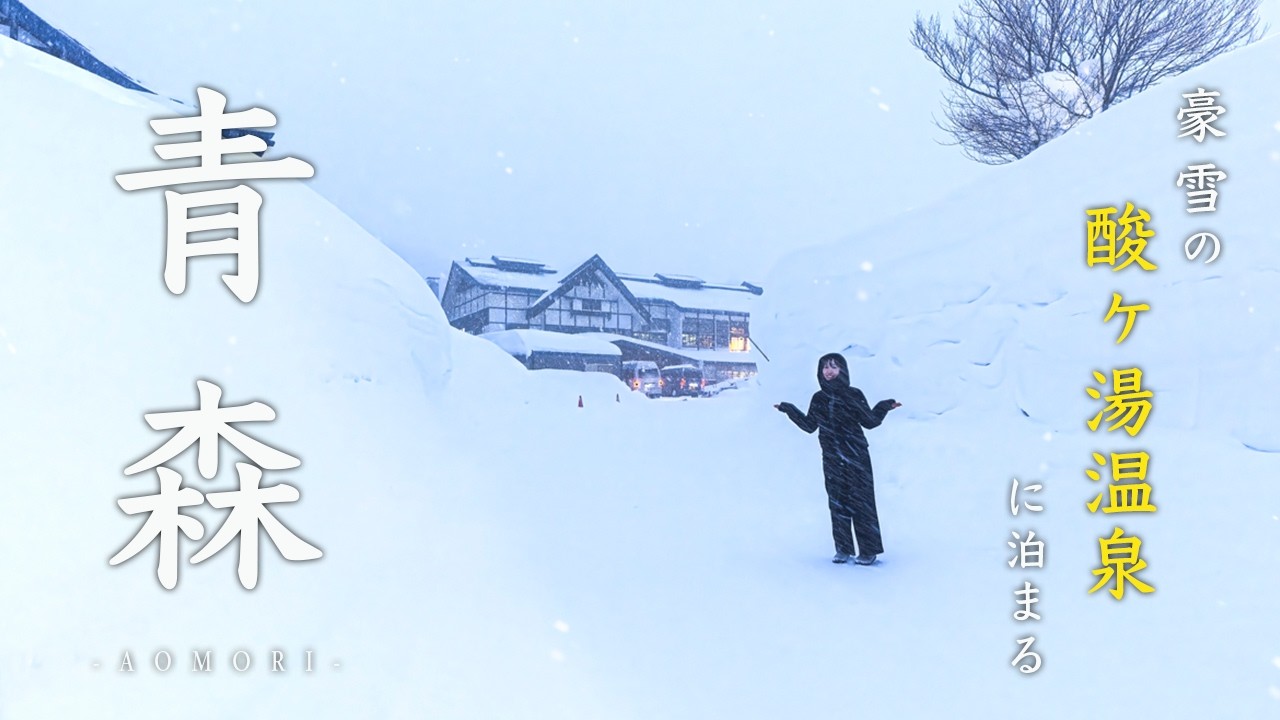 Аомори❄️ Поезд с печкой и горячие источники в белоснежной стране🍎