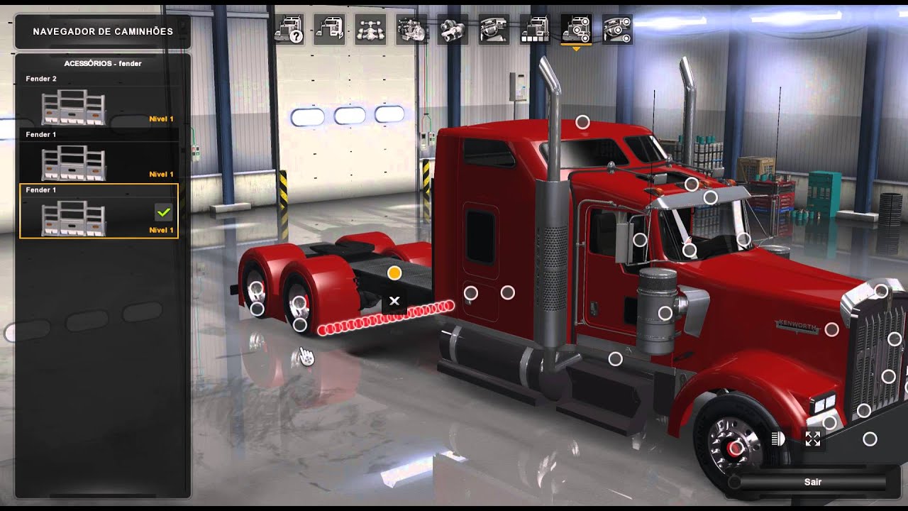 ATS Kenworth W900l Acessorios Pinga.