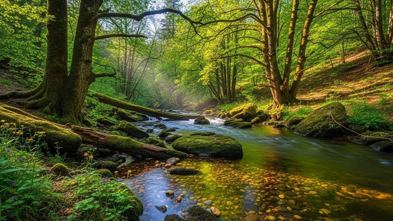 Gentle River in Forest 🌿🌊 Calm Nature Ambience for Meditation and Relaxation #2091