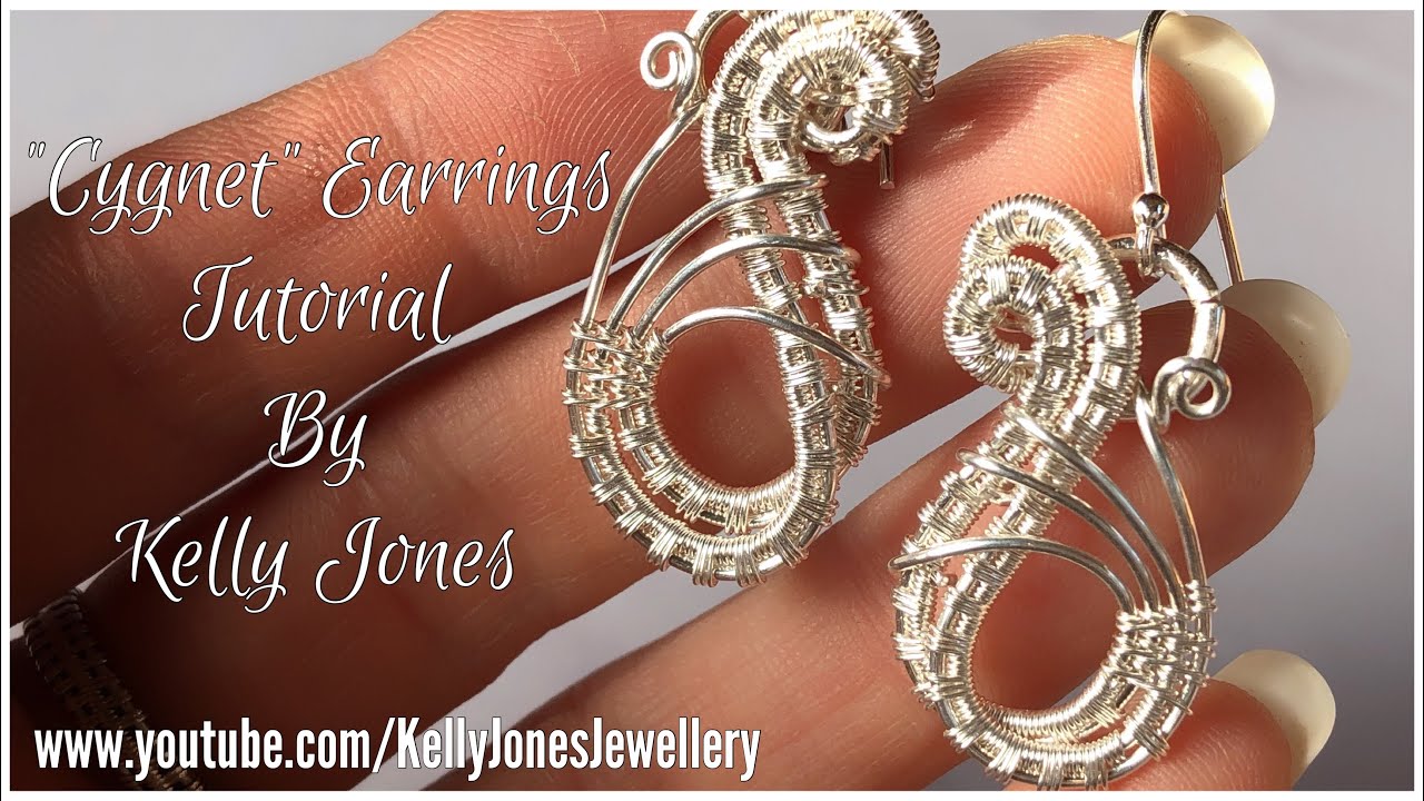 Wire Wrap “Cygnet” Earrings tutorial by Kelly Jones.