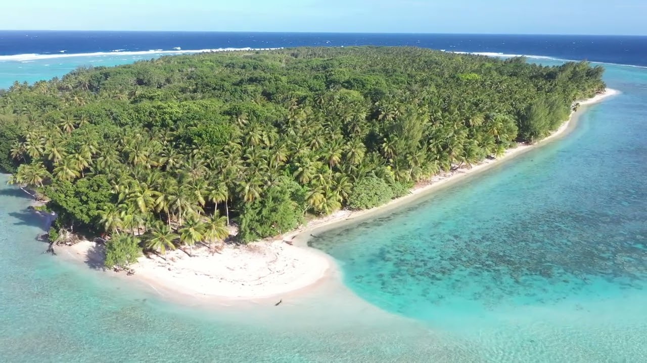 Drone (Aerial) video of Piherarh (Pisiras) Island located in the Northwest Region, Chuuk State