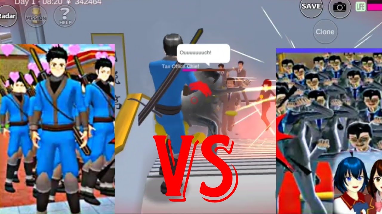 PETUGAS NINJA VS TEX BERTARUNG DI SIMULATOR SEKOLAH SAKURA