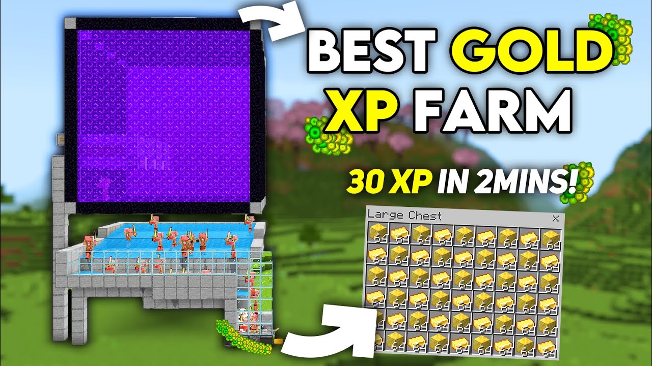 BEST GOLD XP FARM in 1.21 Minecraft Bedrock!