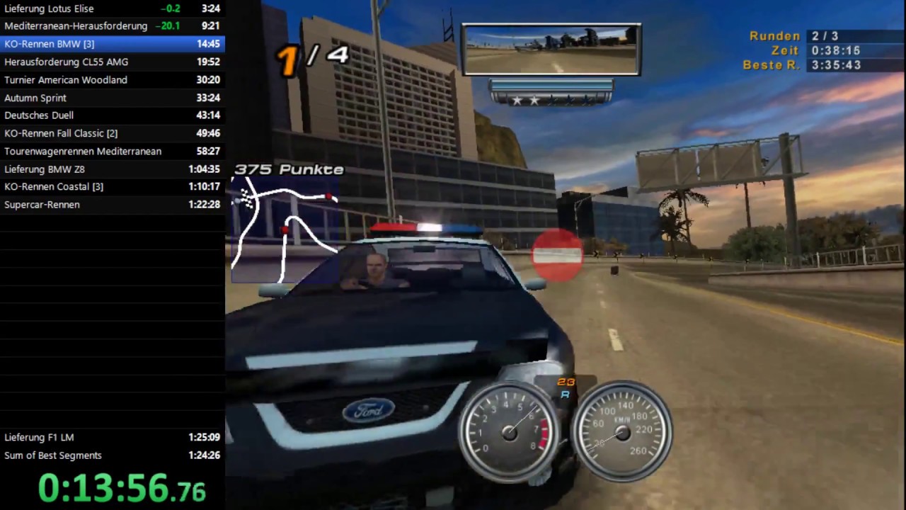 NFS Hot Pursuit 2 (DE) Speedrun, Hot Pursuit 32&33, 1:23:39