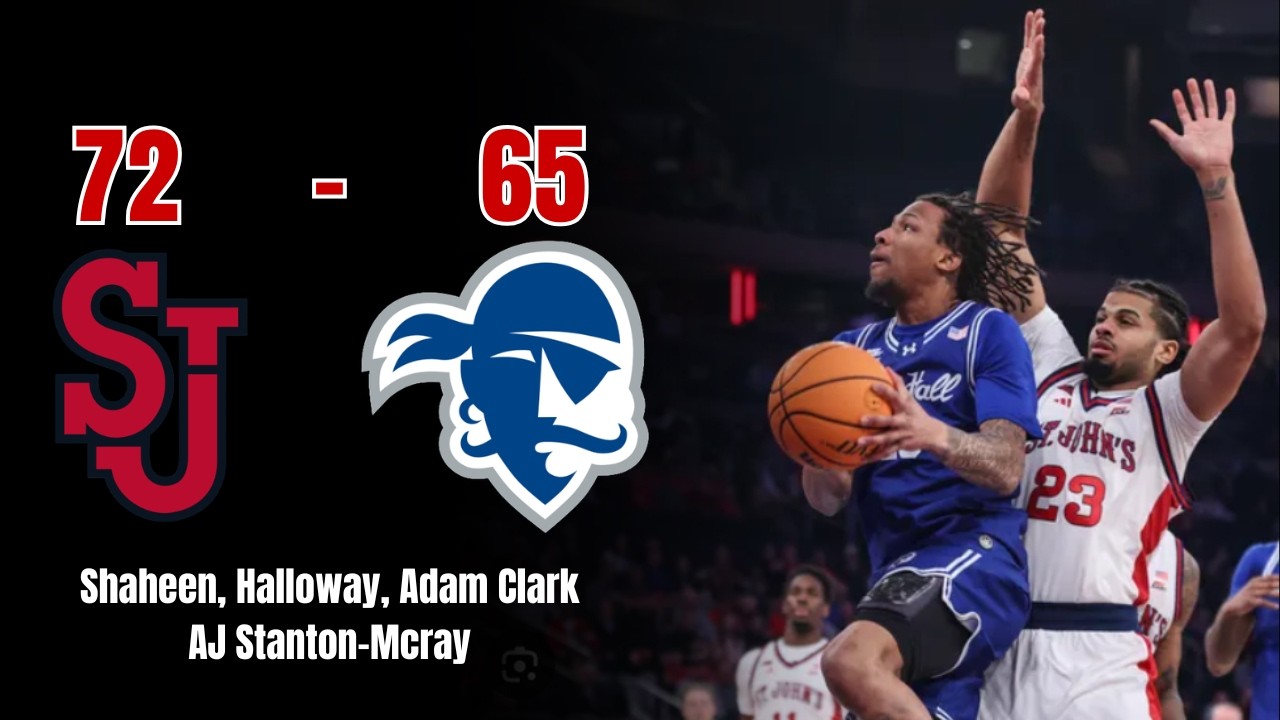 Postgame Press Conference St. John’s v Seton Hall 72-65 Shaheen Halloway Adam Clark AJ Stanton-Mcray