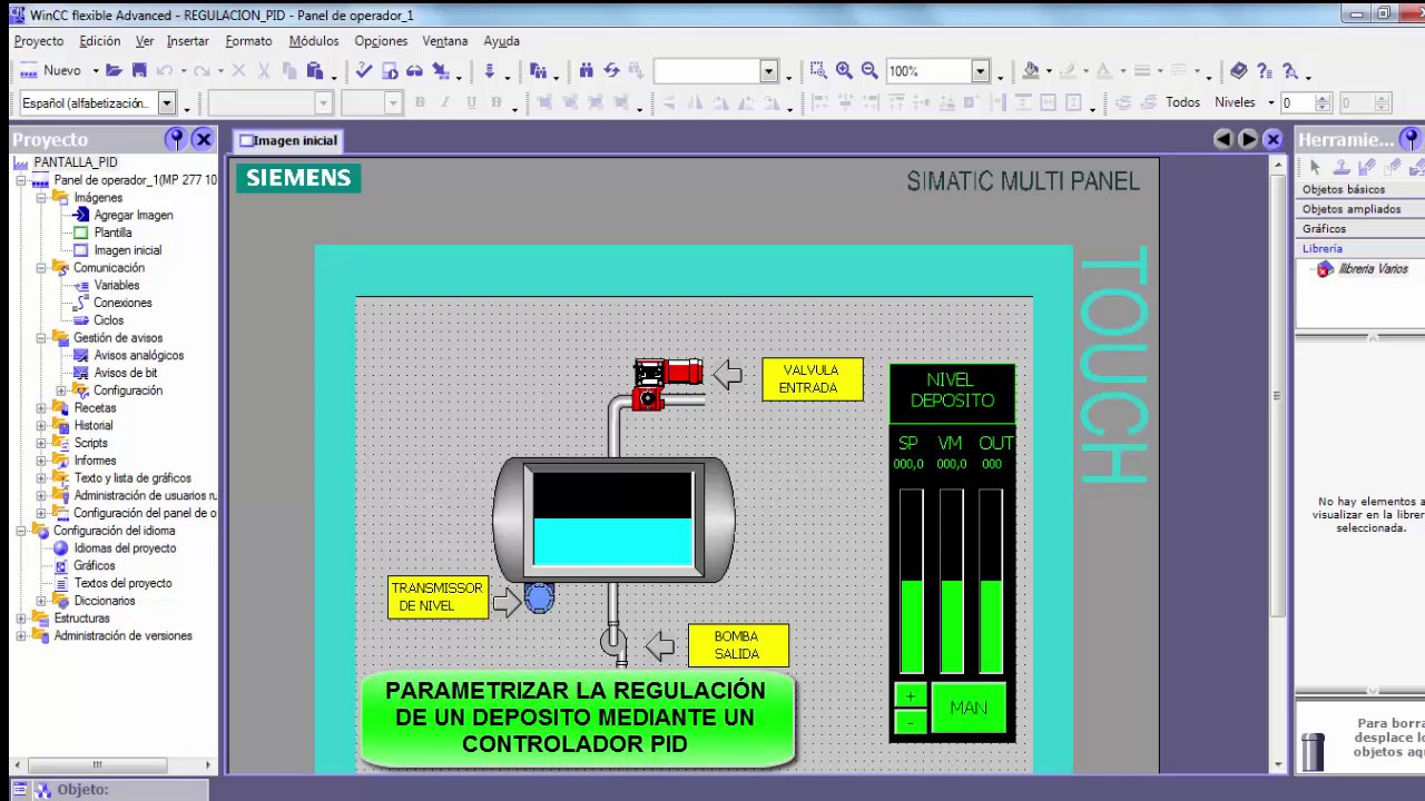 PID Siemens S7-300 Simatic Pantalla HMI WinCC Tutorial 2