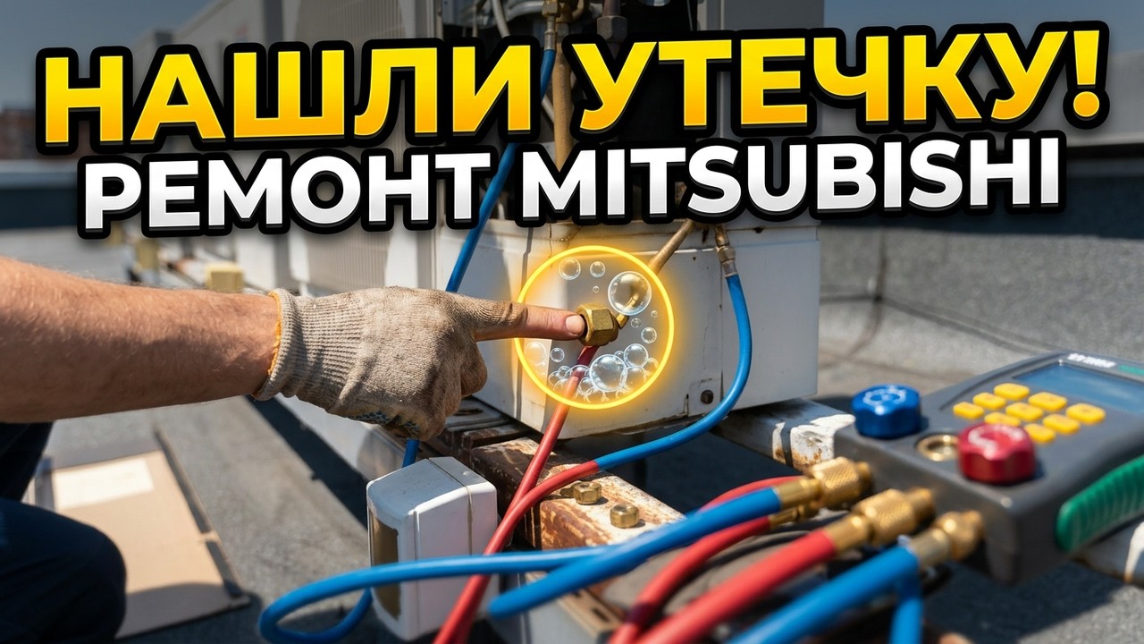 Ремонт кондиционера Mitsubishi - нашли утечку!