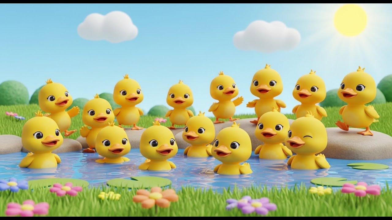Dix Petits Canetons 🦆🔟 | Ten Little Ducklings | Comptine Bébé
