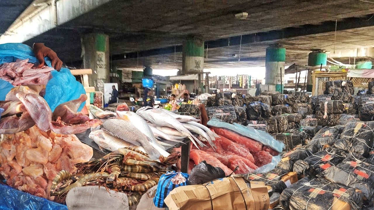 Рынок замороженных продуктов Ijora Olopa в Лагосе. САМЫЙ ДЕШЁВЫЙ рынок замороженных продуктов на ...