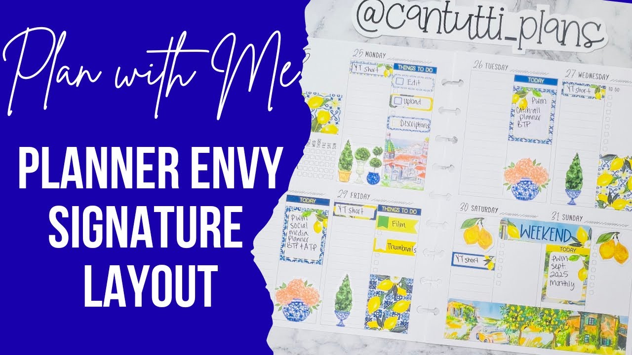 Plan with Me | Planner Envy Signature Layout | Lemon Theme