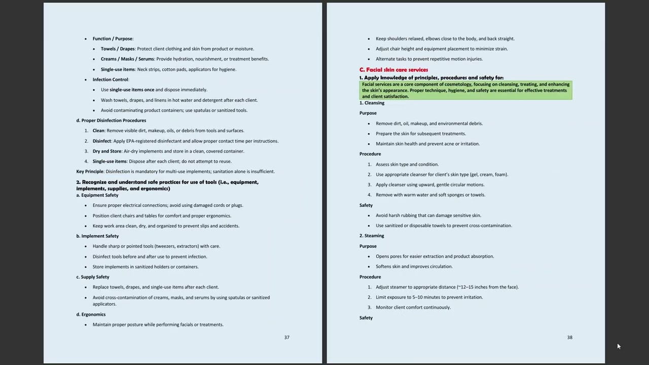 Cosmetology Exam Guide Part 3 Skin Care & Services