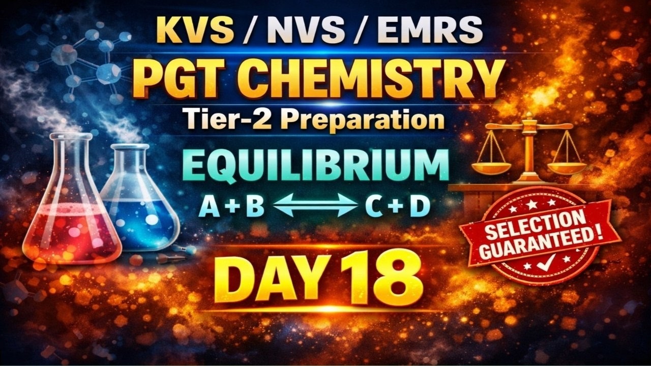 DAY - 18 | EQUILIBRIUM Most Expected Questions🔥 | KVS/NVS/EMRS PGT Chemistry Tier -2 2026 🔥