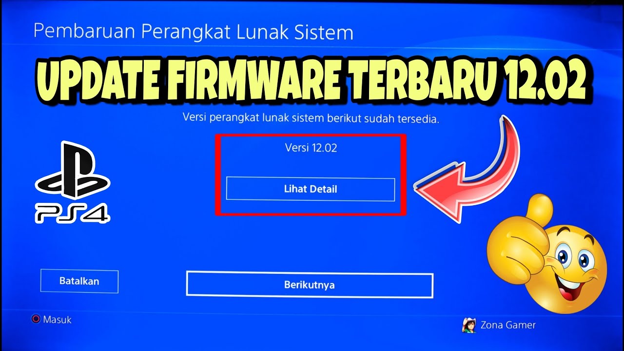 UPDATE FIRMWARE TERBARU PS4 ORIGINAL 12.02 !!! 100% AMAN & BERHASIL !!!