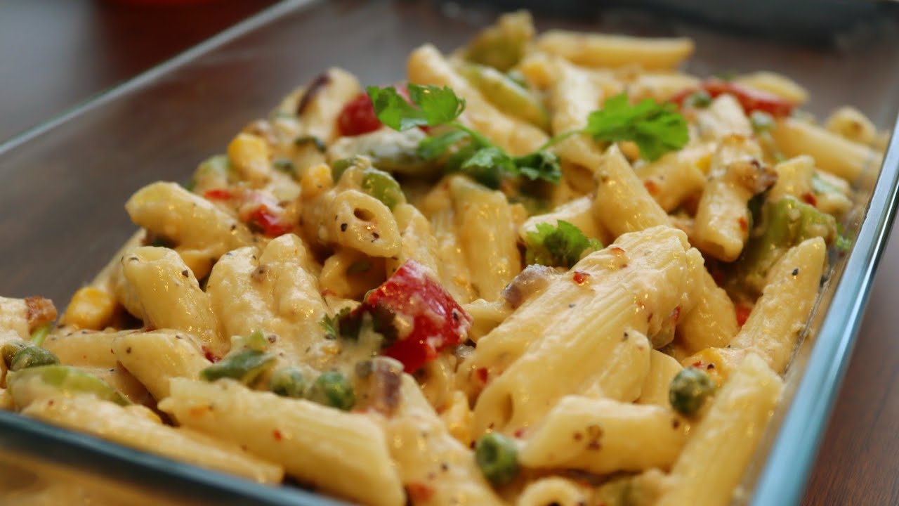 White Sauce Pasta | Indian Style white Sauce Pasta Recipe ~ Food Ally