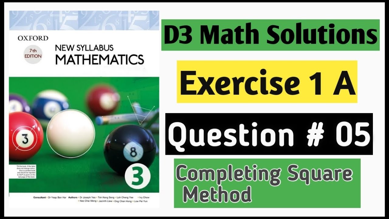 Exercise 1A Question 5 D3 Math Oxford Mathematics New Syllabus || Chapter 1 || Book 3 NSM ||