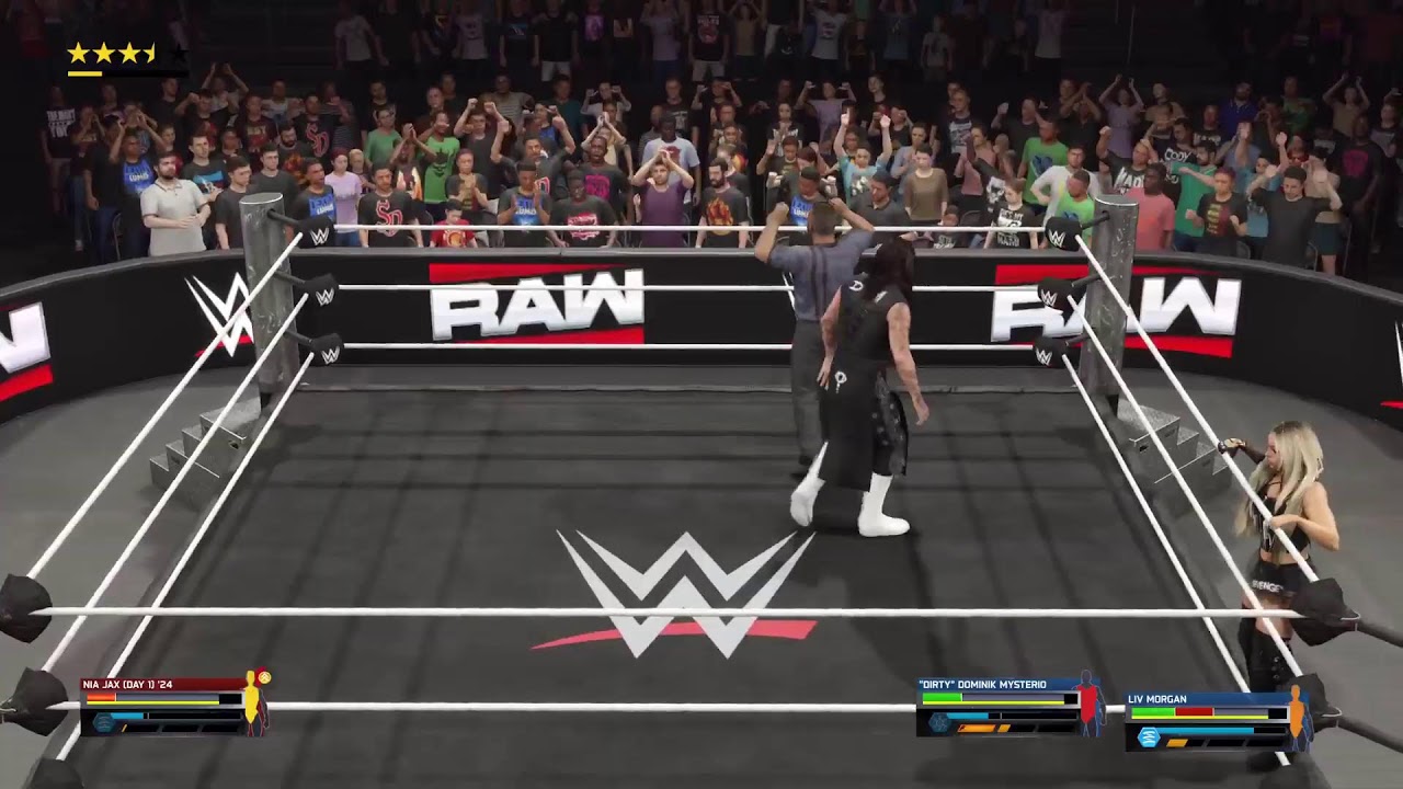 3/9/26 Nia Jax vs Livv Morgan and Dominik Mysterio WWE 2K2025 Career Mode