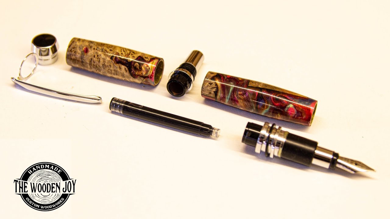 Turning The Maple Burl and Resin Fountain Pen