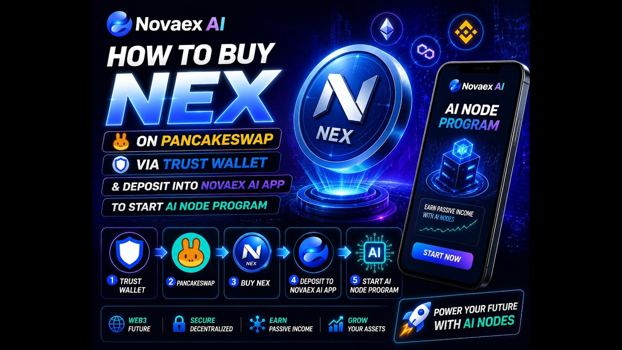 Как купить NEX на PancakeSwap через Trust Wallet и внести депозит в приложение Novaex для AI-узла...