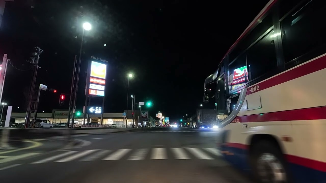 夜の福島市（国道４号下り）