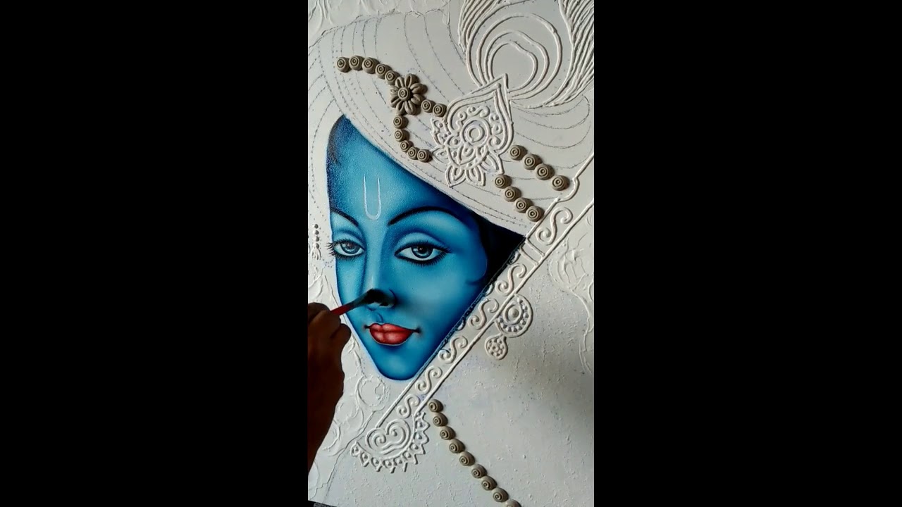 lord krishna painting / oil & acrylic on canvas