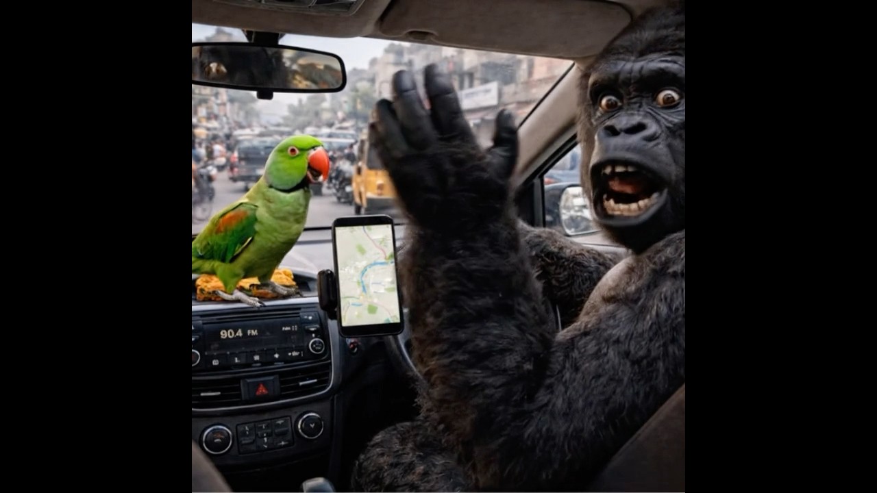 Parrot Voice Vs Mambatiyan Tamil Black Gorilla | Chennai Taxi Chaos Comedy 