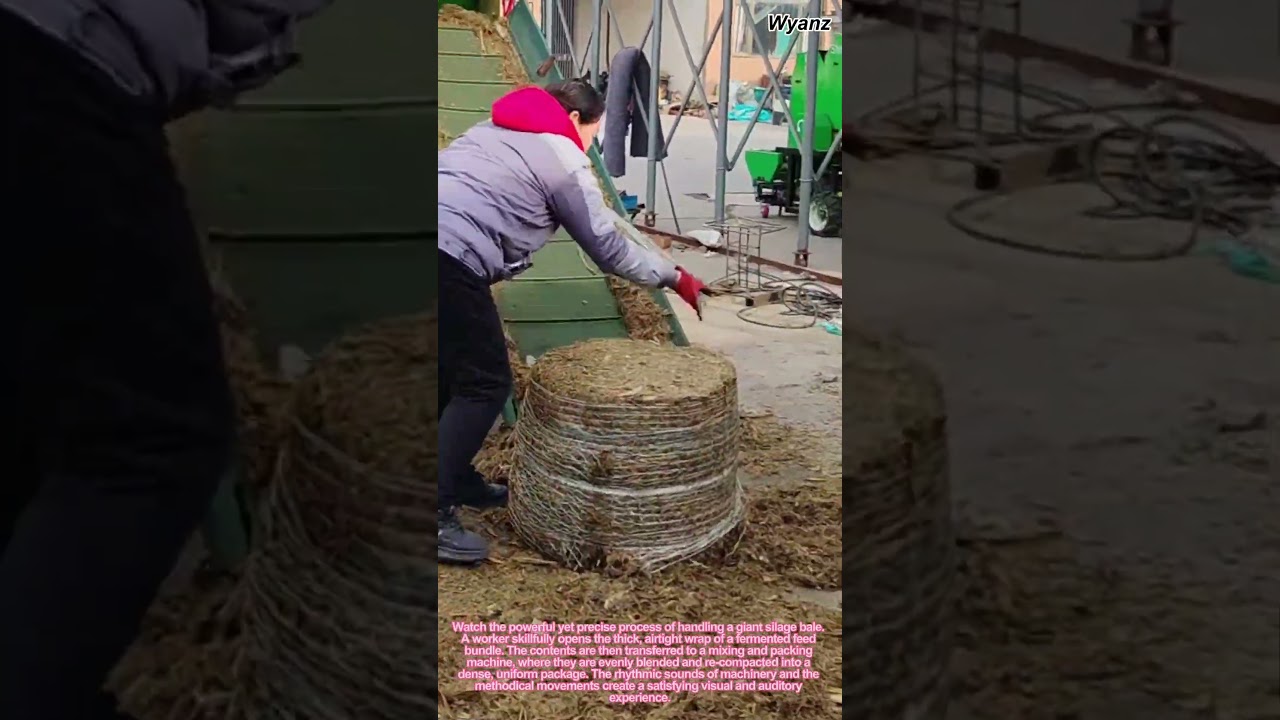 Giant Silage Bag Processing | ASMR Farm Machine Workflow