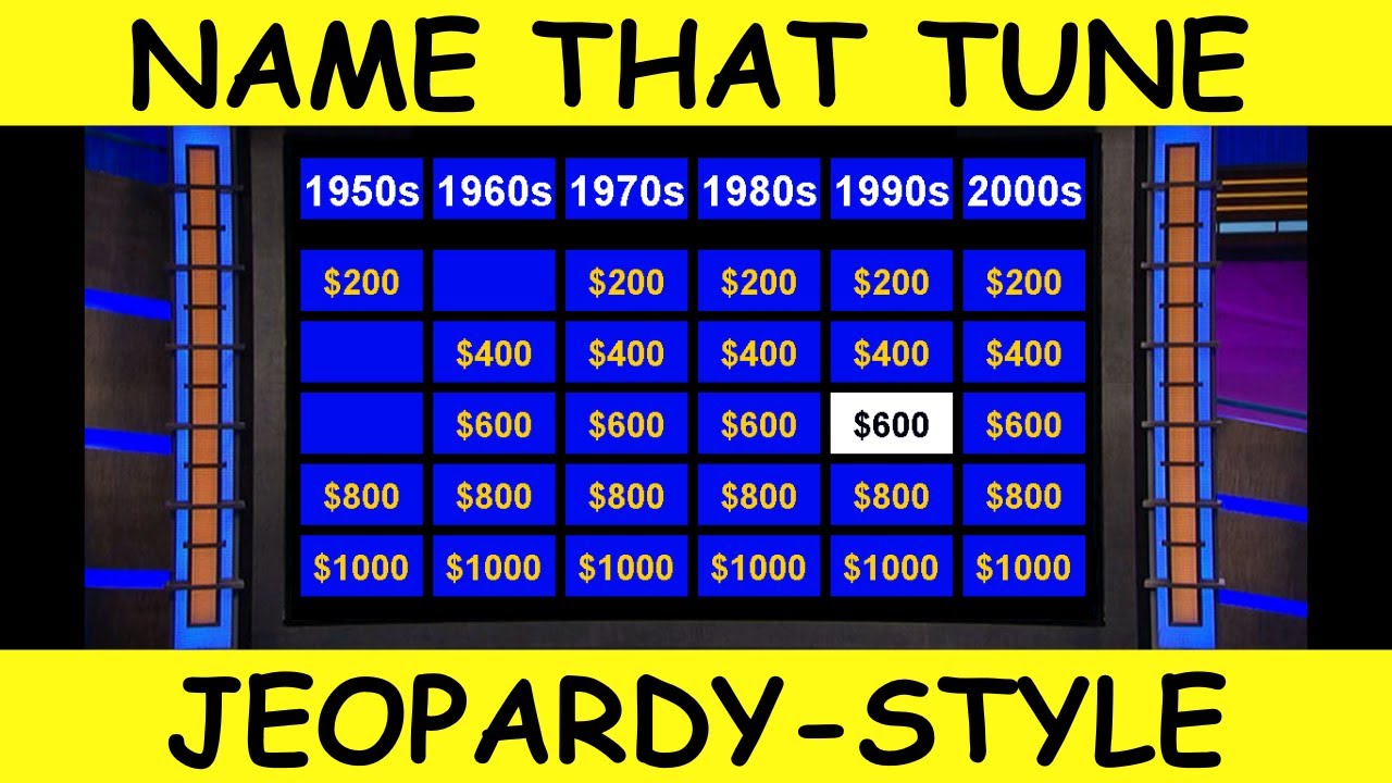 Name That Tune Music Trivia Jeopardy Style Quiz #15