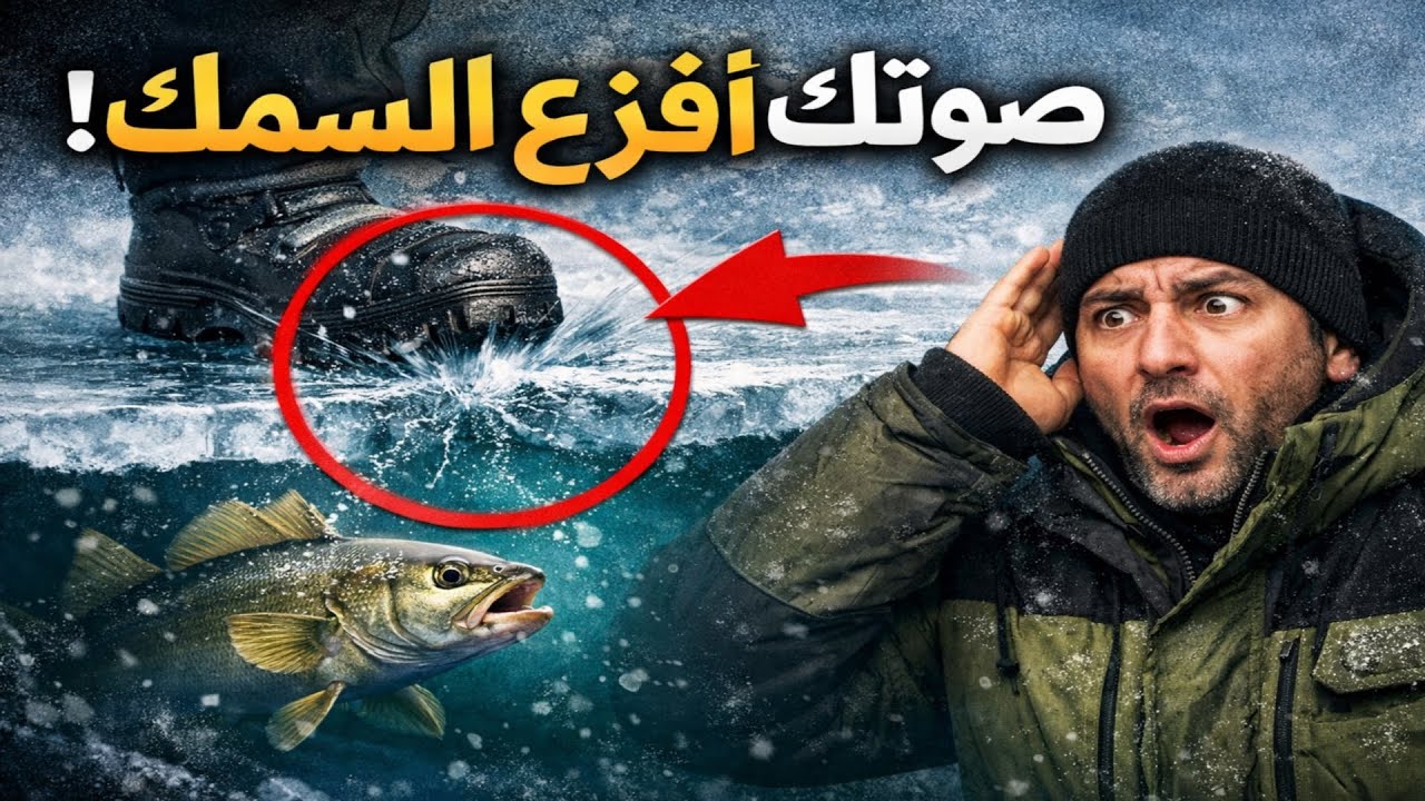 السمك يسمع خطواتك على الجليد من عشرين مترًا. هذا هو الخطأ الذي يفسد صيدك!