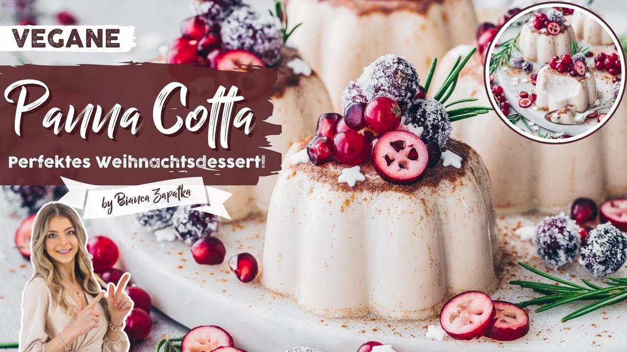 Zimt Panna Cotta ohne Gelatine ♡ Schnelles 5 Minuten Dessert für Weihnachten ♡ Vegetarisch, Vegan ♡
