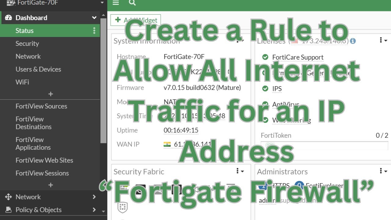 How to Whitelist an IP for Unrestricted Internet Access in FortiGate