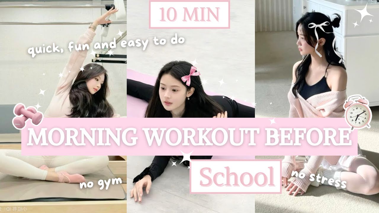 10 MIN Morning Workout Before School To Be PRETTIER (No Gym & No Stress)