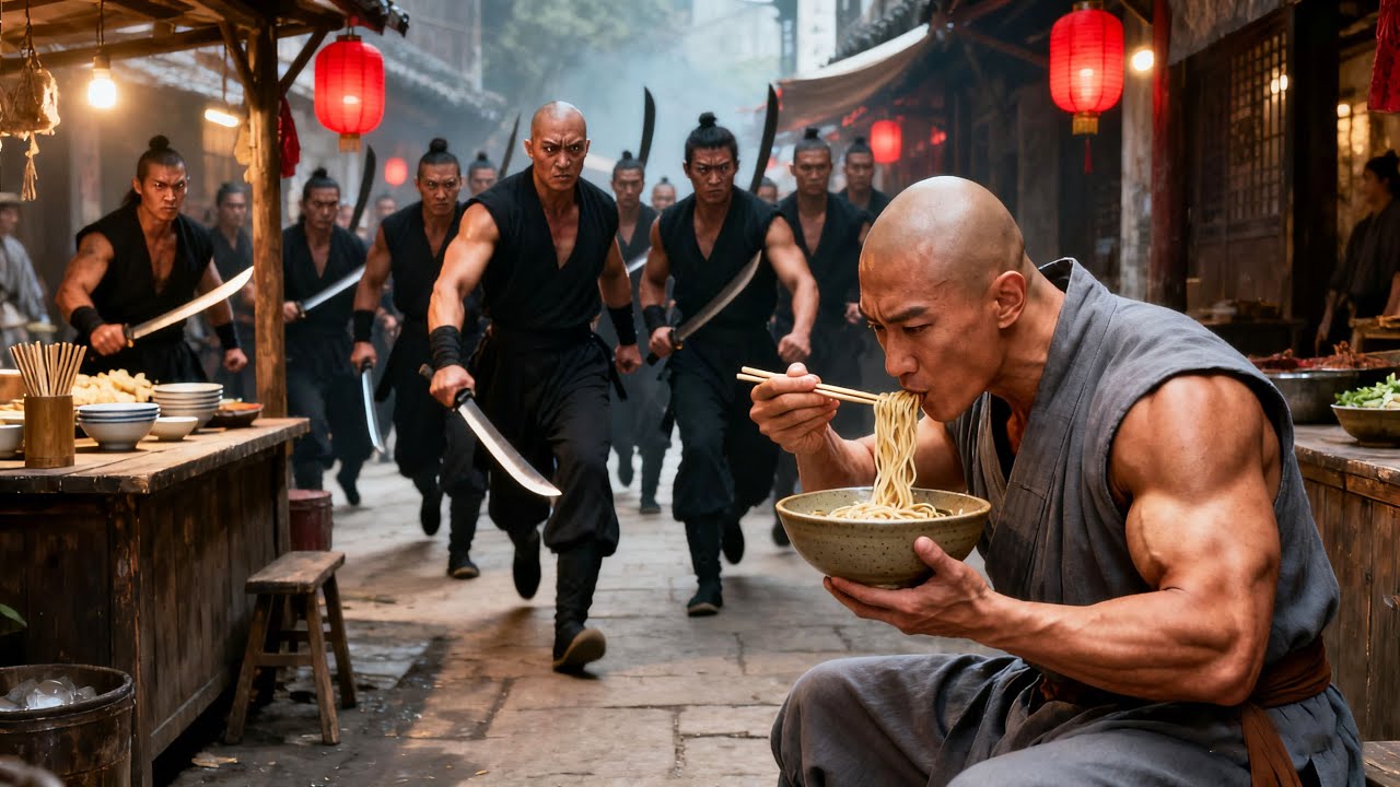 功夫電影！路邊吃麵和尚是隱藏的功夫高手！ 💥 #中国电视剧 #KungFu #Martial Arts Movies