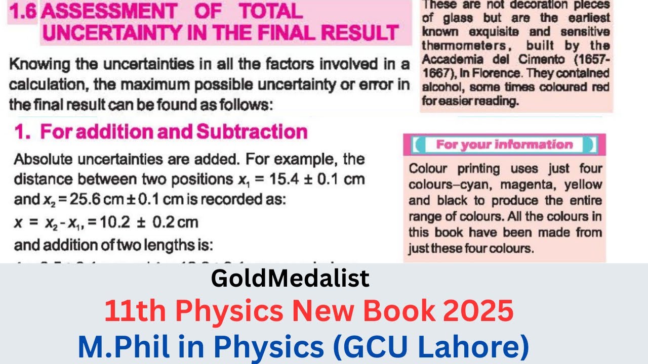 Assessment Of Total Uncertainty In Final Result | 11th Physics new book 2025 | Chapter 1 | Topic 1.6