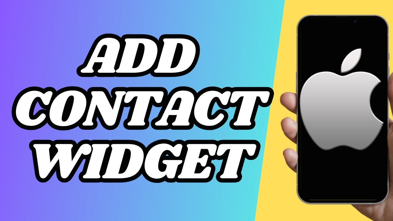 How To Add Contact Widget To Home Screen