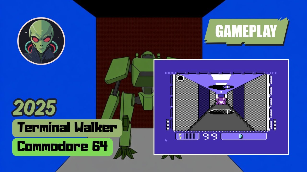 Terminal Walker (C64) (2025) BrewOtaku Quick Gameplay