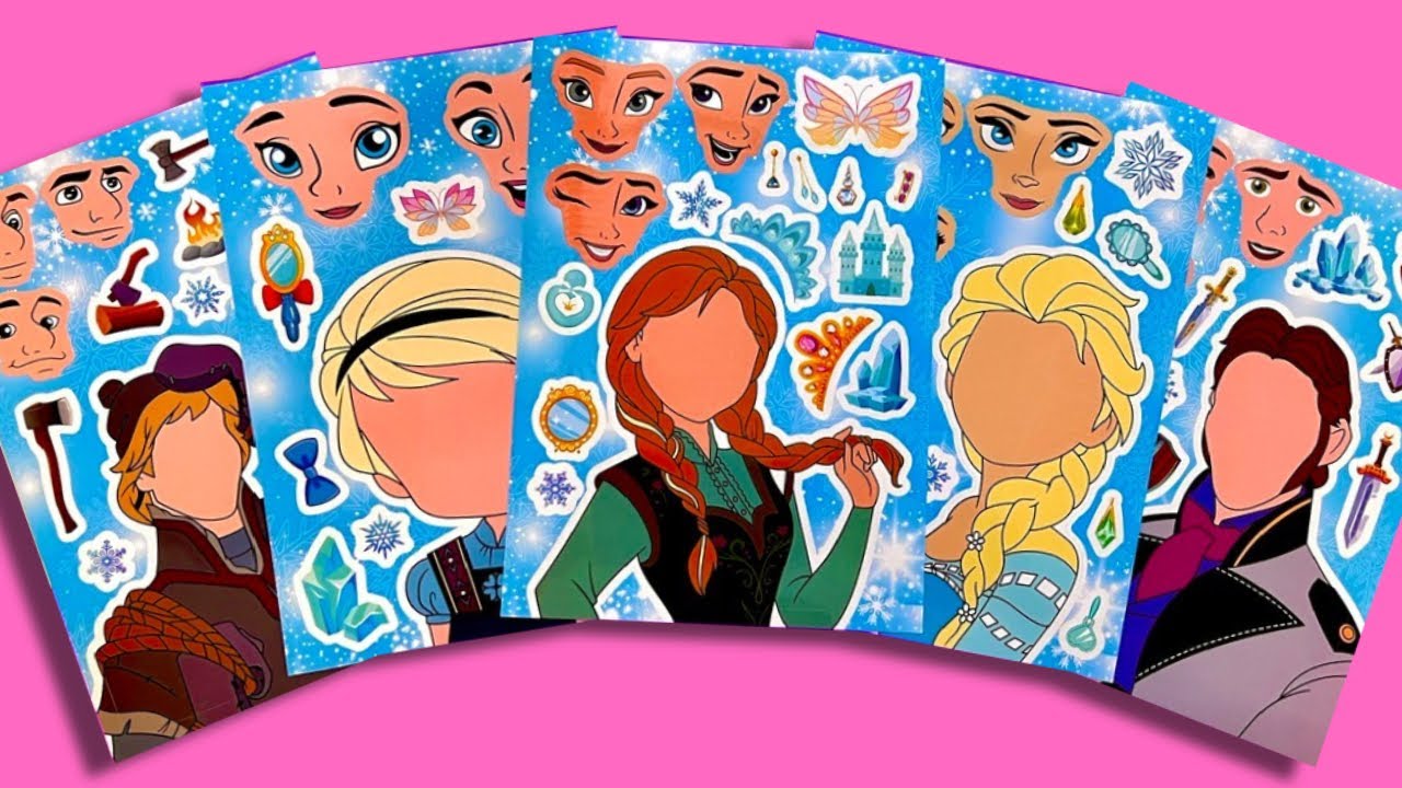 [Paper diy] ディズニープリンセス エルサ & アナ ステッカーブックを作る Making Disney Princess Elsa & Anna sticker book 